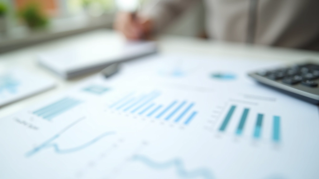 Grafik-Stilisierung zeigt Finanzplan mit Balkendiagrammen auf Papier