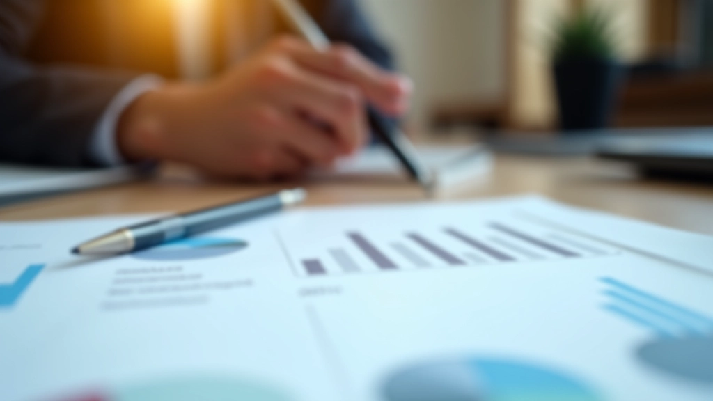 Nahaufnahme von Stift über Finanzberichtspapier mit Grafiken